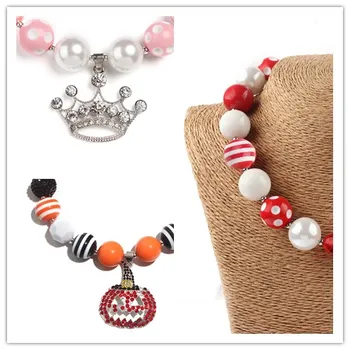 

3pc Girl Chunky Necklace Bubblegum Bead Children Baby Princess Jewelry Clothing Accessories