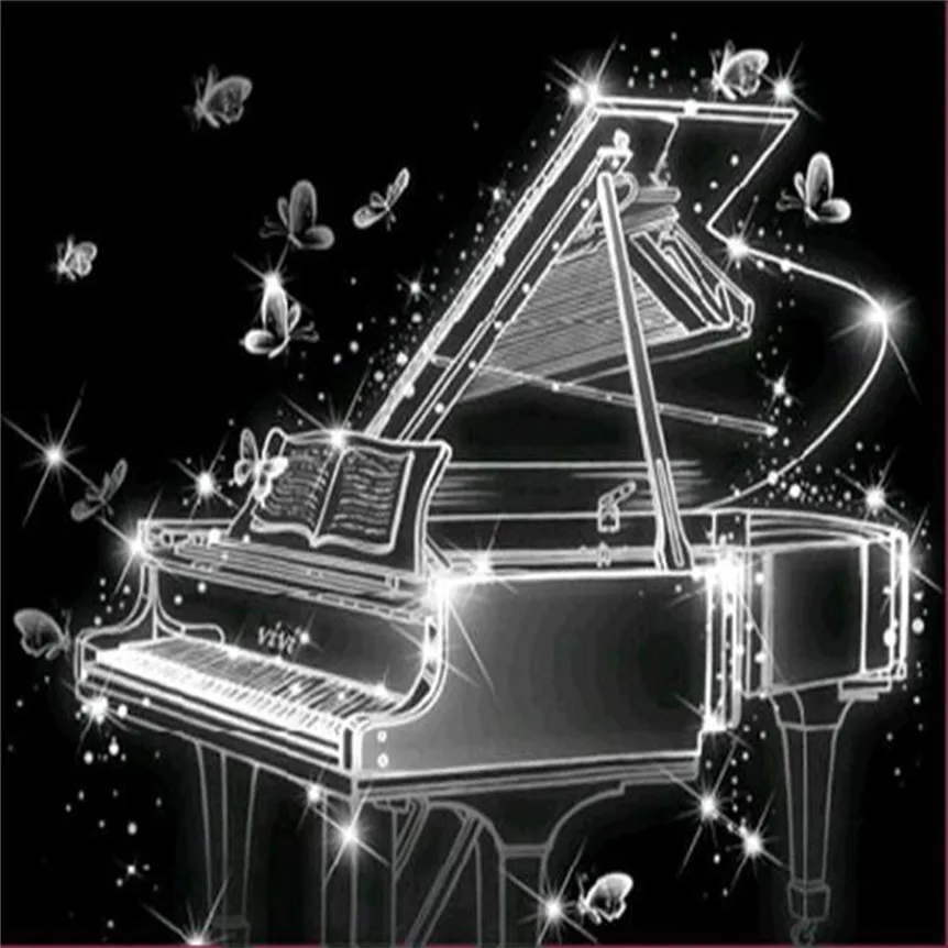 5D Piano Diamond Painting Rhinestone Embroidery Painting Office Home