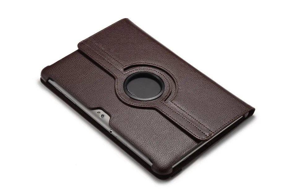 Вращающийся на 360 градусов чехол для планшета samsung Galaxy Tab 2 10," GT-P5100 P5110 откидной Чехол-книжка из искусственной кожи+ чехол-подставка для ПК умный Магнитный чехол - Цвет: Коричневый