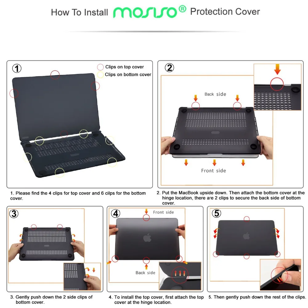 MOSISO Laptop Accessories Plastic Hard Case for Macbook Pro13 Touch Bar Pro15 A1990 A1707 2016 2017 2018 Pro13 A1989 A1706 A1708