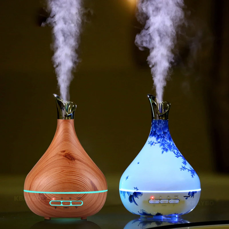 

300ml Aroma Essential Oil Diffuser Ultrasonic Air Humidifier purifier with Wood Grain LED Lights for Office Home Bedroom