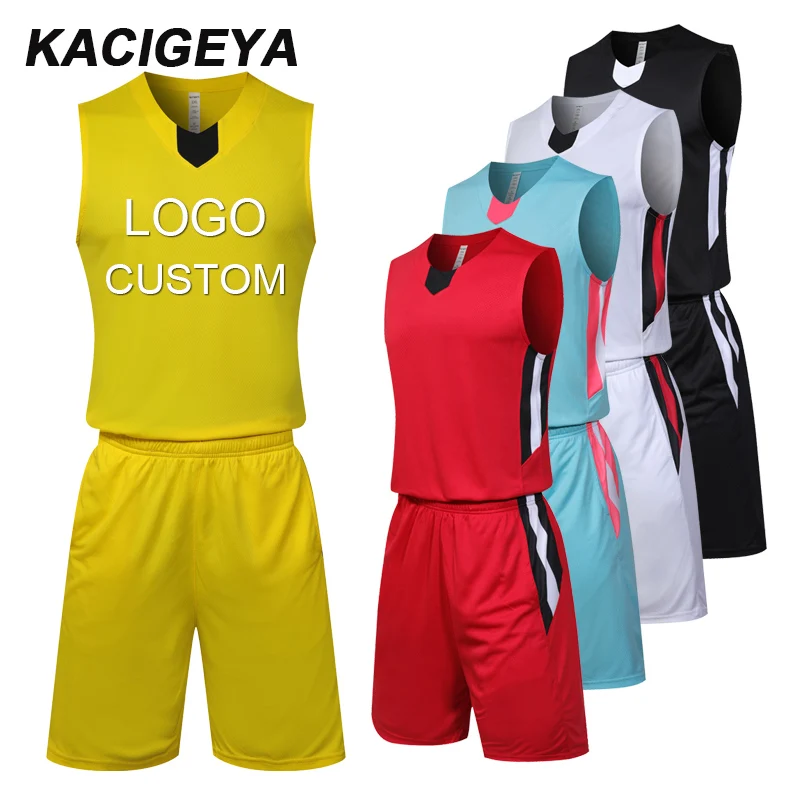 

Men Basketball Jersey Sets Quick Dry Custom Uniforms Running Sports Jerseys Shorts Suits Breathable Summer Training Sets
