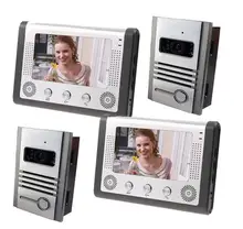 Free by DHL 7″ TFT Doorphone Wired Video intercom LCD 2 Monitor Speakerphone Intercom With 2 Door Cameras Support E-lock