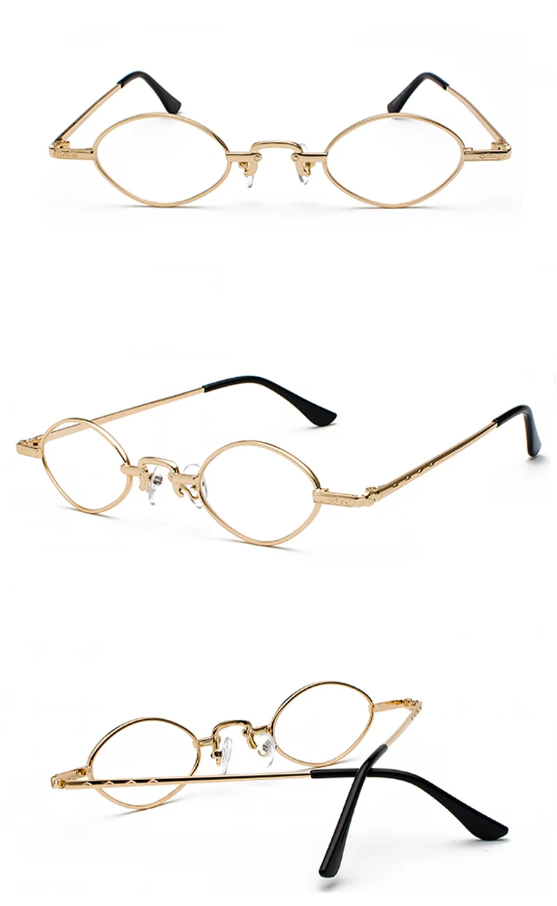 small oval clear lens eye glasses frame detail (2)