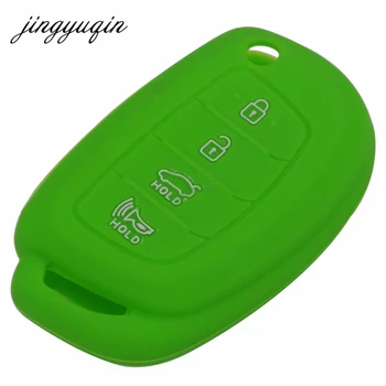 Keyforkess custodia protettiva per portachiavi in Silicone per Hyundai ix45 Santa Fe i30 i35 i40 Genesis pieghevole 4 pulsanti protezione remota - Jingyuqin custodia protettiva per portachiavi in Silicone per Hyundai ix45 Santa Fe i30 i35 i40