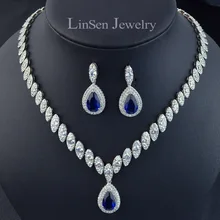 Модный Роскошный бренд красный/зеленый/Золотой/синий свадебный ювелирный набор, микро проложить AAA кубический цирконий ювелирные изделия серьги ожерелье набор