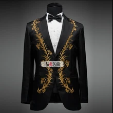 Новая вышивка мужская мода формальное платье костюм наборы свадебное платье досуг мужской блейзер(костюм+ брюки)/s-xl
