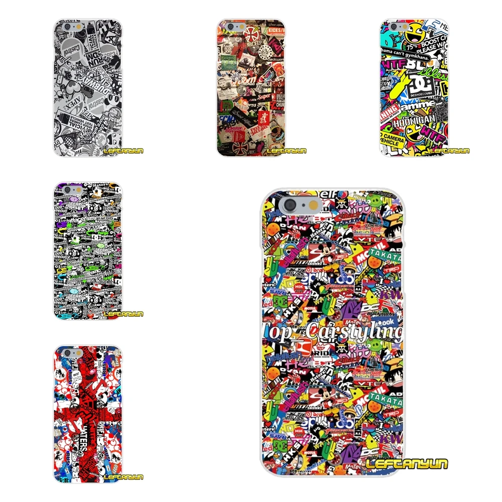 Kopen JDM Auto Graffiti Sticker Bomb Collage Slanke telefoon Case Voor Xiaomi Redmi 3 3 s 4A 5A Pro Mi4 Mi4C mi5S Mi6X Mi Max2 Note 3 4 5A