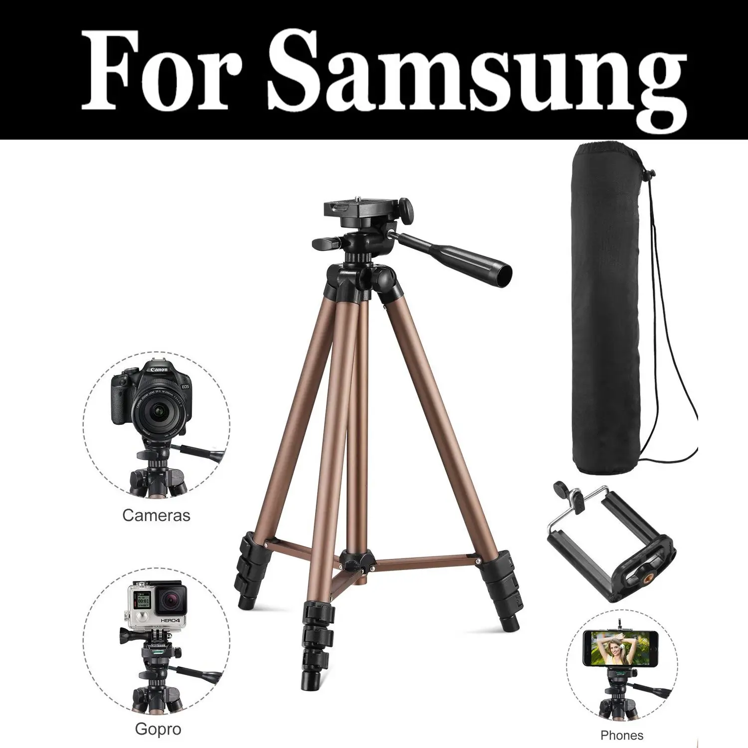 Professional Travel Camera Tripod Lightweight For Samsung Nx Mini Nx30 Nx300 Nx3000 Nx300m Nx5 Nx500 St76 St80 St90 St93 St95 |