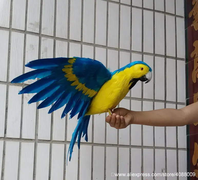 

Blue color artificial Parrot Wedding Garden Easter Christmas Birthday party DIY deco prop Creative Children's Day Halloween prop