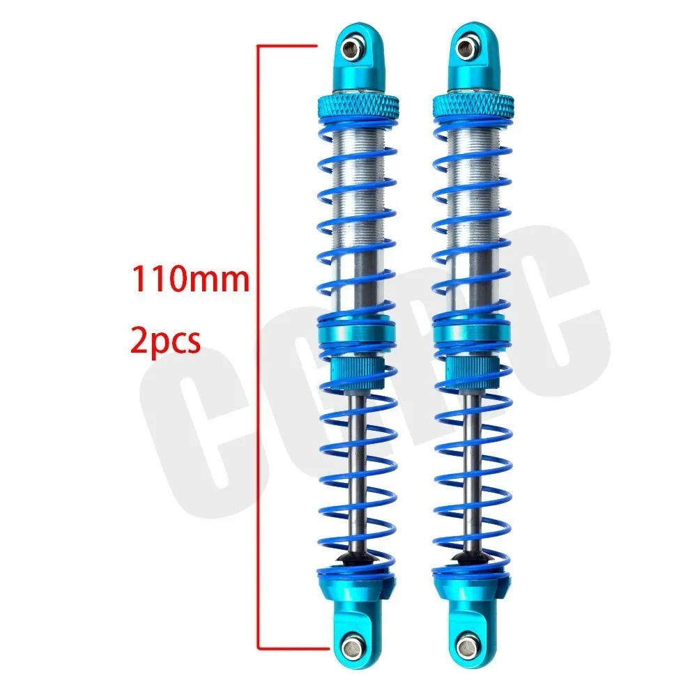 Металлический двойной пружинный масляный амортизатор 70 мм 80 мм 90 мм 100 мм 110 мм 120 мм 1/10 мм для радиоуправляемых гусеничных автозапчастей для грузовика осевой Scx10 Trx4 D90 - Цвет: 110mm 2pcs