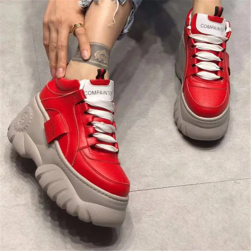 Tennis Piattaforma silver Nuovo red Da Delle Scarpe Beige Bianco America Ultralight up Donna glod Del Europa Lace 2018 Della Casual Genuino White Donne Cuoio Fashion q7pEWSW