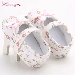 Обувь для младенцев малыша Обувь для малышей кроватки цветочный мягкой подошве Anti-тапки новорожденных Обувь для девочек принцесса Обувь