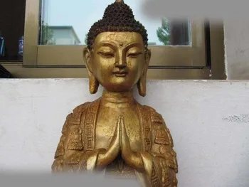 

Chinese Buddhism Copper bronze gild Tathagata Amitabha Sakyamuni buddha statue
