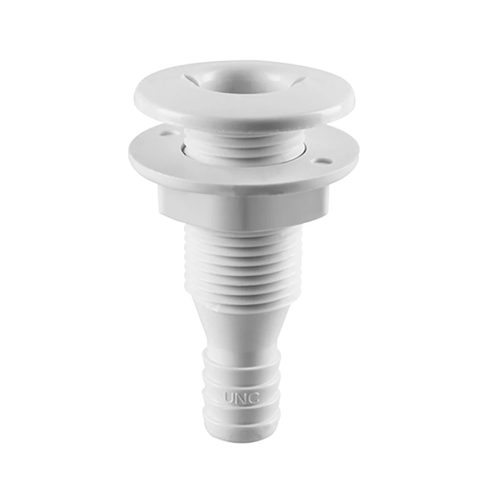 3/4' Plastic Thru-Hull Bilge Pump Drain or Vent Hose Fitting for Boats Provides Trouble-Free Hose Connections