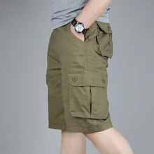 Новые летние грузовые шорты мужские модные многокарманные повседневные армейские военные Короткие штаны мужские большие размеры одежда для полных пап шорты подарок