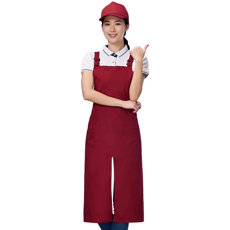Pure Cotton Anti Water Women Men Print Name Logo Chef Cook Kitchen Apron Restaurant Cafe Waiter Hairdresser Hang Neck Barbers