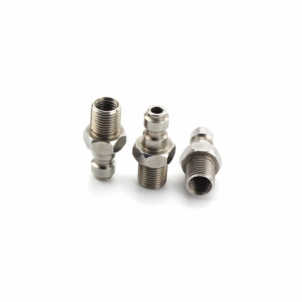 

PCP Airforce Paintball 1/8BSPP 1/8NPT M10x1 Quick Coupler Connector Fitting 8MM Male Plug No Valve Air Socket Connection 3PC/Lot