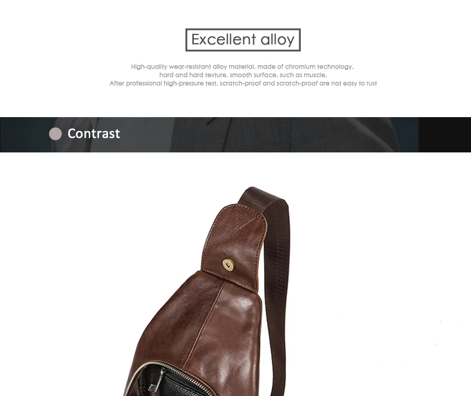 genuine leather men bag zipper crossbody bag sling bag men chest pack men messenger bags (30)