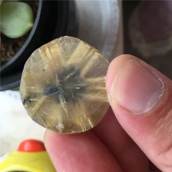 

Natural titanium crystal flower stone, round, quartz, crystal, reiki healing