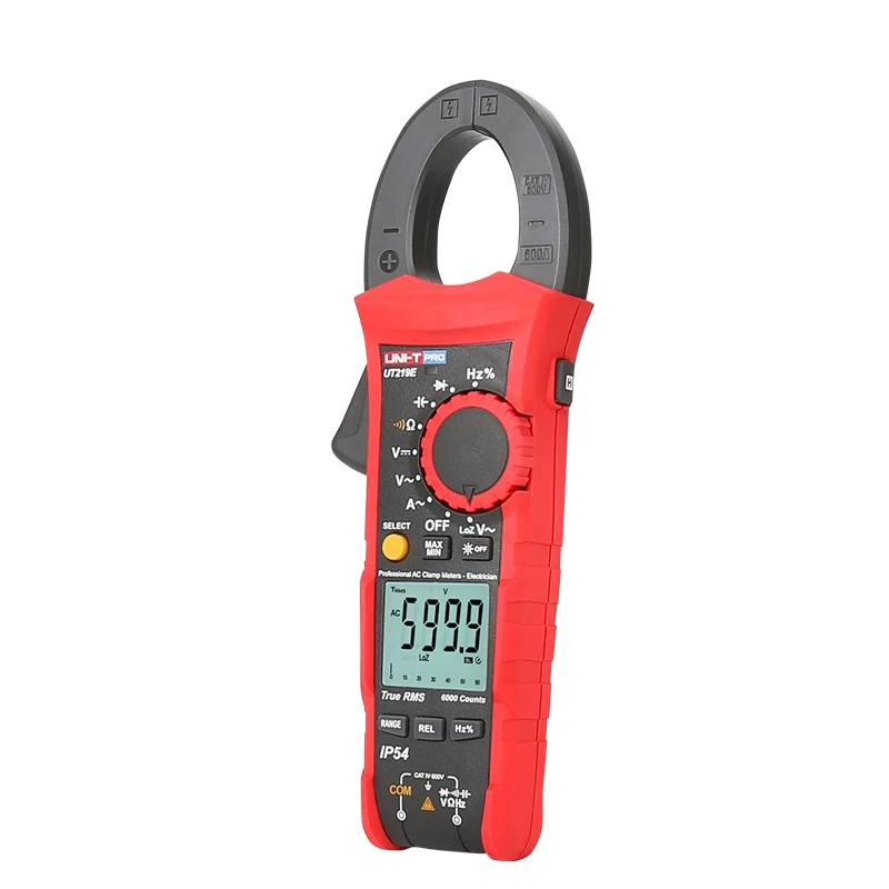 

UNI-T UT219E 3 5/6 LCD Backlight Current Voltage Tester Professional AC 600A True RMS Clamp Ammeter Frequency Meter
