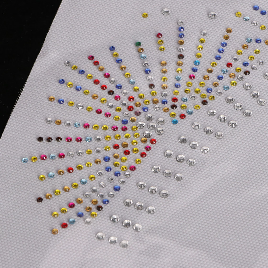 Floral Neckline Collar Trim Rhinestones Iron on Hot Fix Motif Heat Press Applique Patch