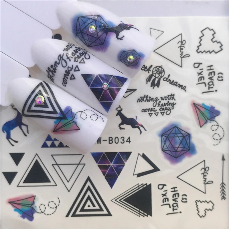 

RBAN NAIL 20 Designs Nail Sticker Set Black Dreamcather Feather Decal Water Transfer Slider For Nails Art Decorations