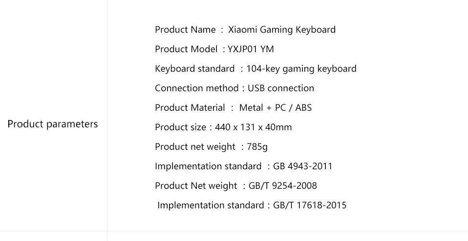 Original Xiaomi Mi Gaming Keyboard 104 Keys RGB LED Backlight Aluminum Alloy Cover  (13)
