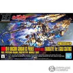 OHS Bandai HGUC 216 RX-0 1/144 единорог Gundam 03 Phenex золотое покрытие Destory режим повествования Ver. Комплект для сборки мобильного костюма