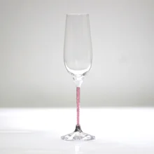 Хрустальные свадебные очки розового цвета бокал для шампанского на ножке стеклянная посуда подарки украшения