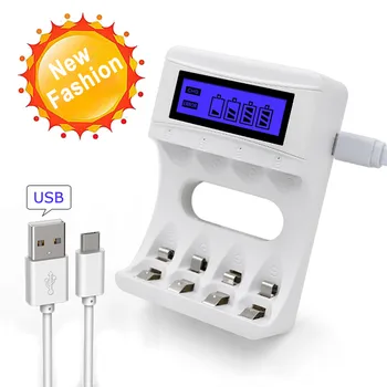 

Wholesale High Quality 4 Slots LCD Screen USB Battery Charger for Rechargeable AA/AAA/Ni-Cd/Ni-MH Batteries #ES
