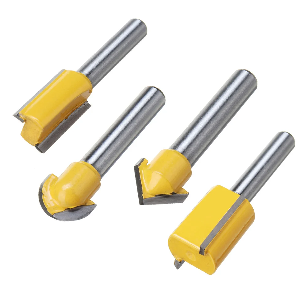 

12 Pcs 1/4 Inch Router Bits Set Shank Tungsten Carbide Tip Woodworking Power Cutter PAK55