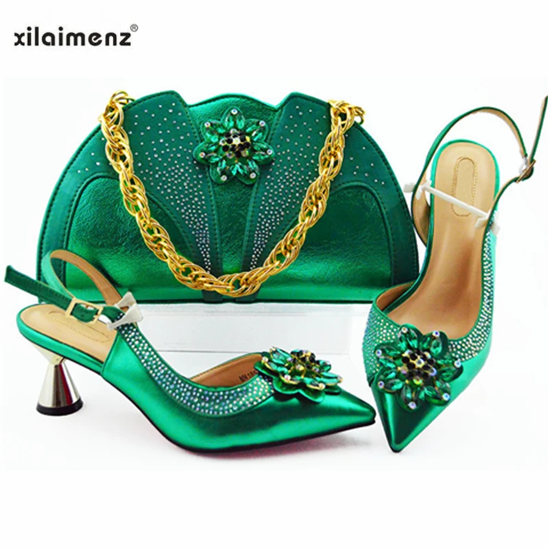 

Nigerian Ladies Matching Shoe and Bag PU Leather African Shoes and Bags Set for Party Women Shoe and Bag To Match Sandals