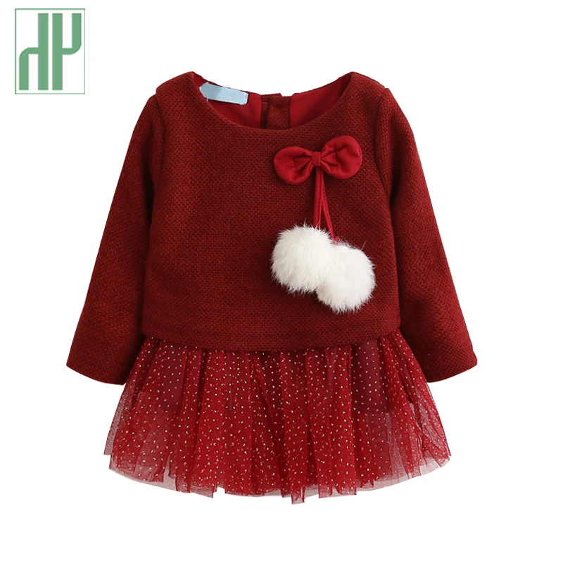 Bebe Fille Robe A Tricoter Princesse Robe Printemps Hiver Partie Pour Enfant Fille Robe De Bapteme Vetements A Manches Longues Enfants Vetements Aliexpress