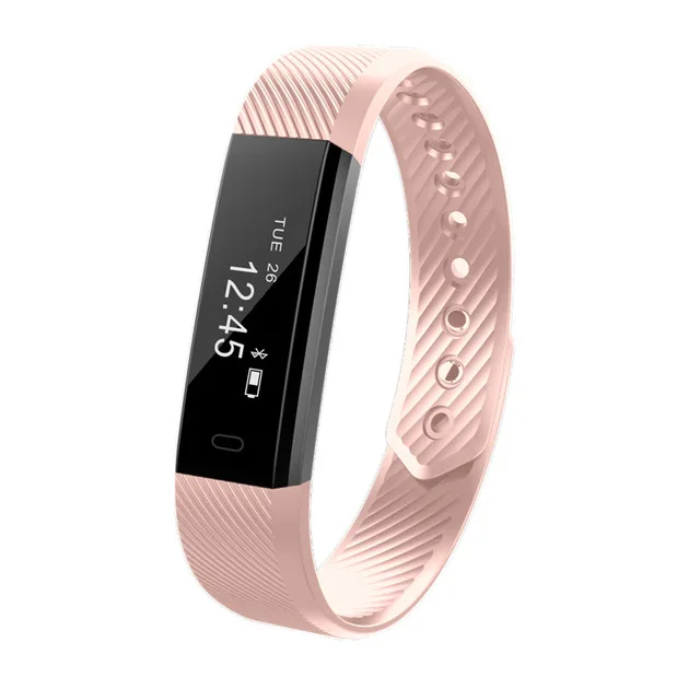 Умный браслет счетчик шагов фитнес SmartBand Вибрационный браслет-будильник pk ID107 fit bit miband2 часы сердце pk M2 Y5 - Цвет: Розовый