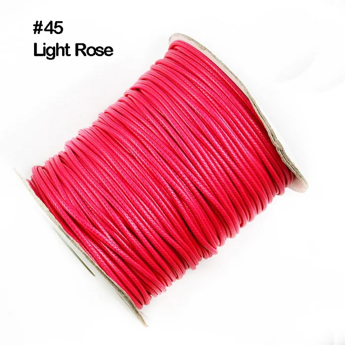 15 метров 1 мм вощеная нить хлопок шнур ремень Колье оптом веревка подходит браслет - Цвет: Light Rose