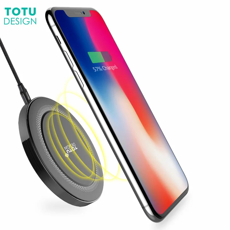 TOTU Qi Wireless Charger Pad For iPhone X 8 Plus Mini LED