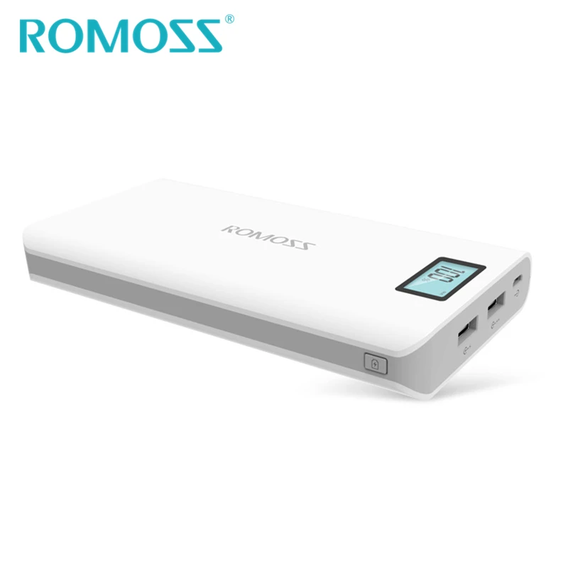 ROMOSS power Bank 20000 мАч Sense 6 Plus 18650 Внешняя батарея резервного питания 2 USB зарядное устройство для телефона samsung для iPhone - Цвет: Sense 6Plus