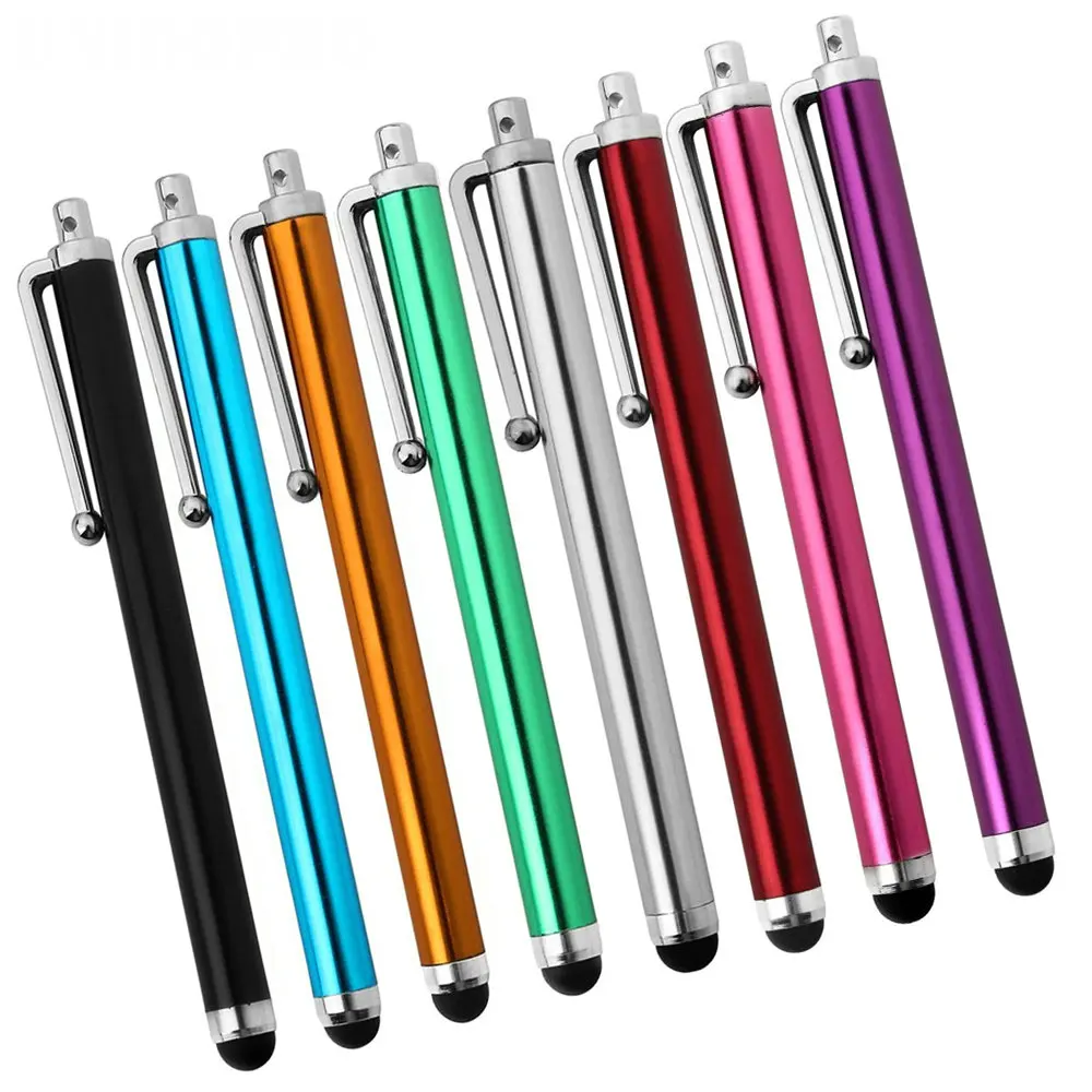 

50 pcs/Lot Capacitive Stylus Universal Multicolor Touch Pen With Retail Pack For iPad iPhone 7