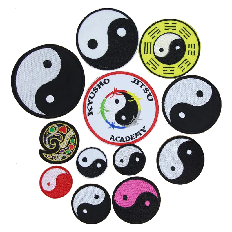 1 pcs Tai Chi character embroidered iron on patches cloth accessories