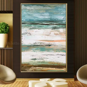 

Canvas oil painting cuadros decoracion landscape acrylic blue grey paintings Wall art wall Pictures for living room home decor05