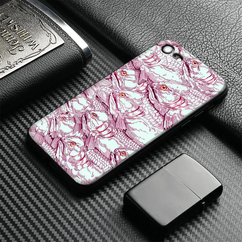 

Piranha Fish Drawing Coque Tpu Soft Silicone Phone Case Cover Shell For Apple IPhone 5 5s SE 6 6s 7 8 Plus X 10