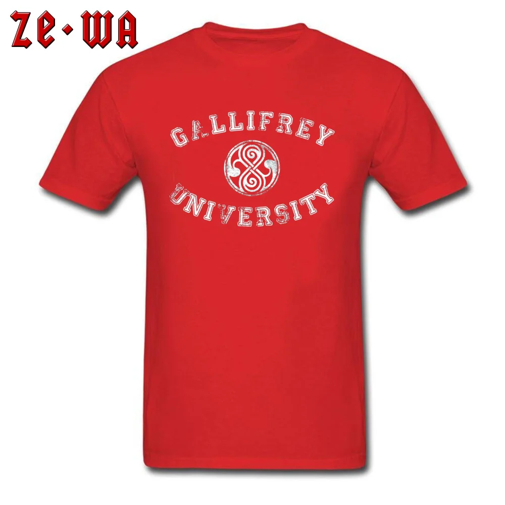 Birthday Gallifrey University -1427 T Shirts for Men Fitted Labor Day O Neck Cotton Fabric Short Sleeve T Shirts Tee-Shirt Gallifrey University -1427 red