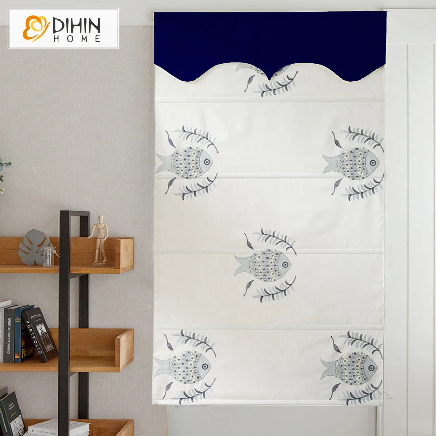 DIHIN HOME богатые рыбы вышитые занавески на заказ римские шторы для