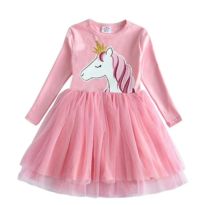 DXTON Christmas Girls Dresses Long Sleeve Baby Girls Winter Dresses Kids Cotton Clothing Casual Dresses for 2-8 Years Children little girl skirt dress Dresses