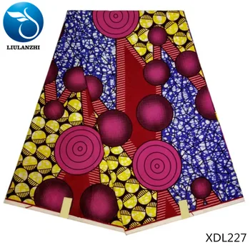 

LIULANZHI New african polyester wax fabric african wax fabric mulitcolor nigerian fabrics 6yards for party XDL220-233