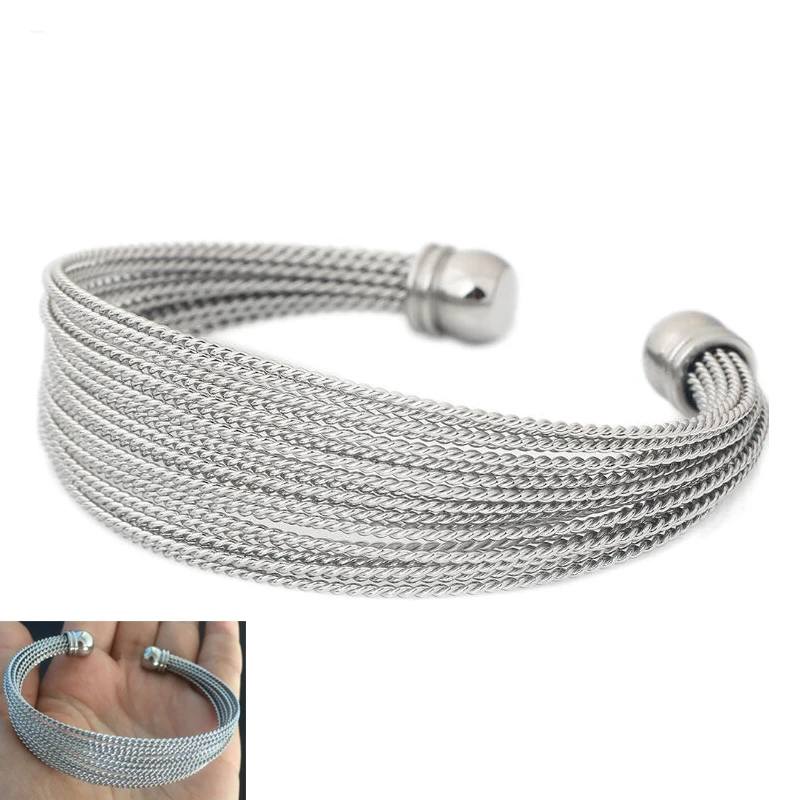 

3pcs/lot Fashion Women Stainless Steel Bangle Bracelet Multilayer Twisted Cuff Bracelet Steel Gold & Rose Gold Color Best Gifts