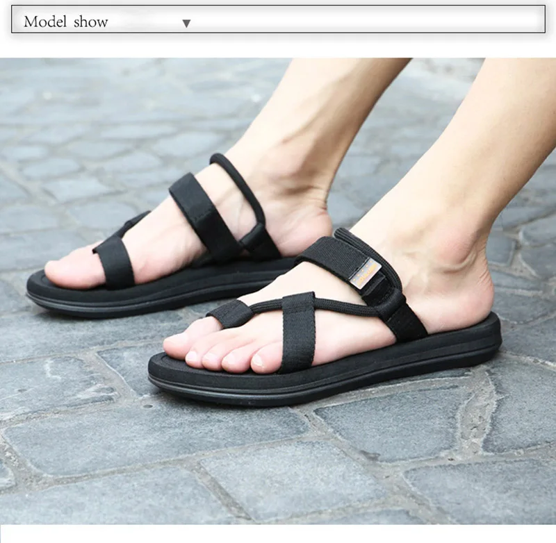 LOULUEN Brand Men's Sandals Summer Boy Sandals Vietnamese Sandals Outdoor Couples Personality Tide Beach Flip-Flops Men Slippers (1)