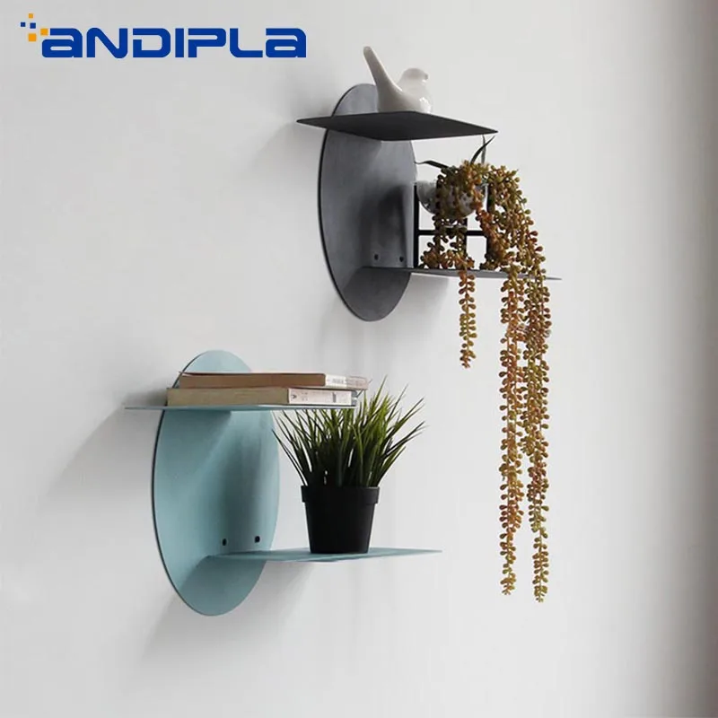 

Modern Brief Iron Art Storage Rack Wall Decoration Living Room Wall Hanging Holder Creative Nordic Bedroom Kitchen Storage Shelf