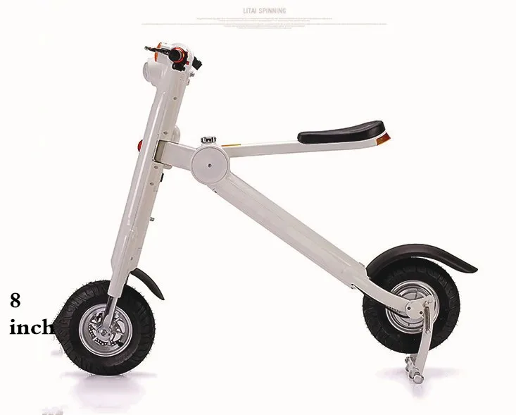 Best 2016 new style 350w 48v 8inch folding waterproof shock absorption folding mini Electric Scooter 4